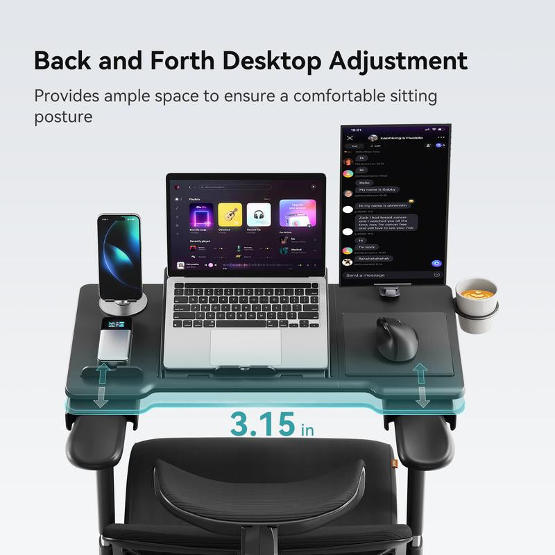 Newtral Ergonomic Office Chair with Footrest - Home Office Desk Chair with Adaptive Lumbar Support, 4D Armrest, Adjustable Seat Depth & Height (2D Headrest, Black)